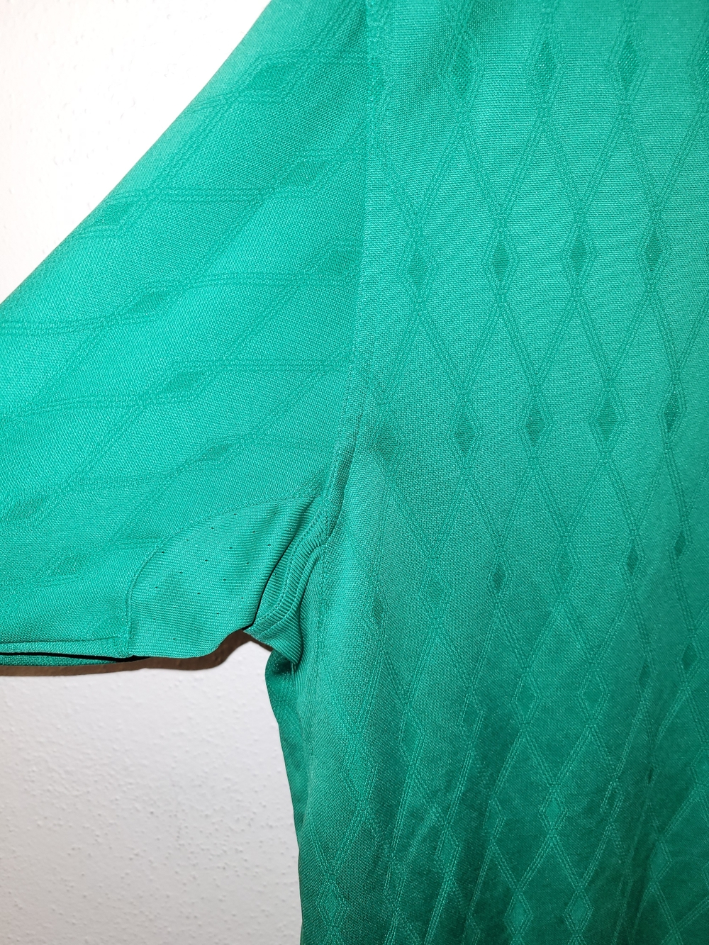 adidas ClimaCool Men's XL Green Diamond Jacquard Golf Polo Y2K - Picture 6 of 7